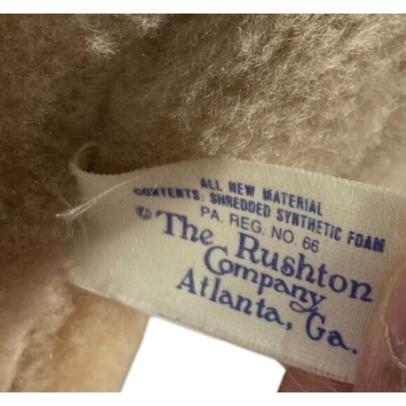 Vtg The Rushton Company Bulldog Dog Plush Stuffed Animal 14"x7" Laying Down RARE - Picture 5 of 5